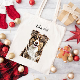 Aangepaste Border Collie Dog gepersonaliseerde tek Tote Bag