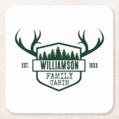 Aangepaste boscabine vierkante kartonnen onderzetter (Voorkant)