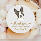 Aangepaste Boston Terrier Dog bruiloft gunst Stick Ronde Sticker