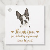 Aangepaste Boston Terrier Hond Wedding Favoriete L Bedankjes Labels (Voorkant)
