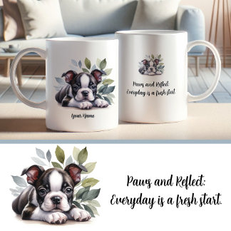 Aangepaste Boston Terrier Mok met Inspirerend offe