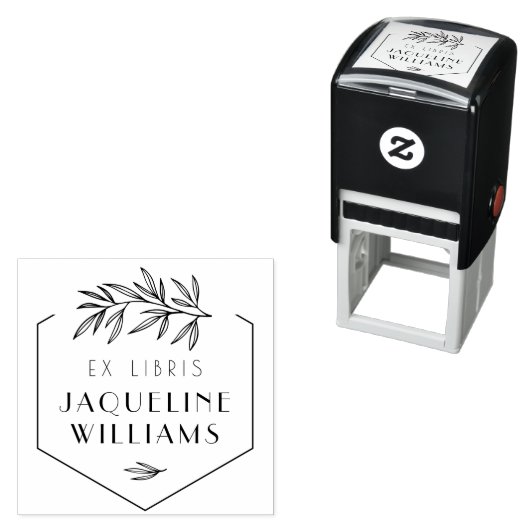 Aangepaste Botanische Bibliotheek Boek Ex Libris B Zelfinktende Stempel (In situ)
