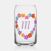 Aangepaste Botanische Boho Bloemen Hart Lei Krans Blikvorm Glas (Voorkant)