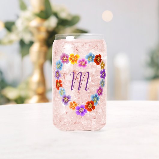 Aangepaste Botanische Boho Bloemen Hart Lei Krans Blikvorm Glas (Insitu (Huwelijk))