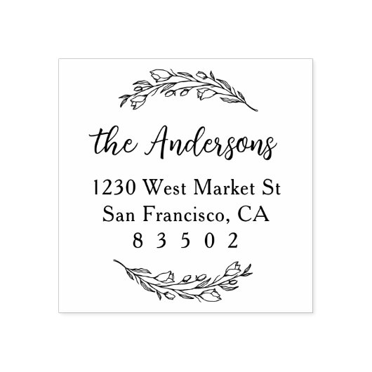 Aangepaste botanische familienaam Script Retouradr Rubberstempel (Afrduk)