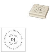 Aangepaste botanische Initialen Elegant bibliothee Rubberstempel (Gestempeld)