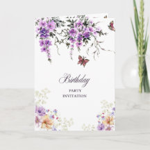Aangepaste botanische verjaardagsuitnodiging