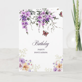 Aangepaste botanische verjaardagsuitnodiging