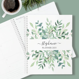 Aangepaste botanische Waterverf 2023 Planner