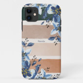 Aangepaste  botanische Waterverf blauw Case-Mate iPhone Case (Achterkant)