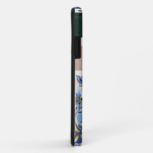 Aangepaste  botanische Waterverf blauw Case-Mate iPhone Case (Achterkant/rechts)