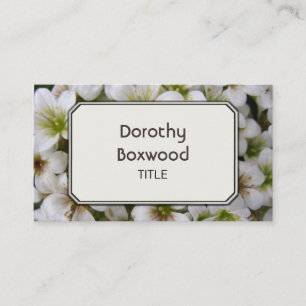 Aangepaste botanische witte bloemen visitekaartje