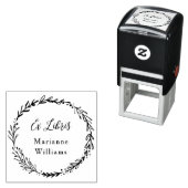 Aangepaste Botanische Wreath Ex Libris Script Name Zelfinktende Stempel (In situ)