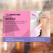 Aangepaste Botox Behandeling Service Venster Cling Raamsticker (Vel 2)