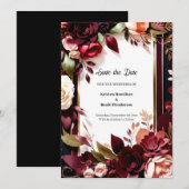 Aangepaste Bourgogne Charm Save The Date (Voorkant / Achterkant)