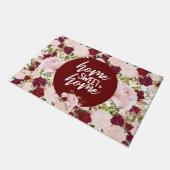 Aangepaste Bourgogne Floral Home Sweet Home Deurmat (Schuin)