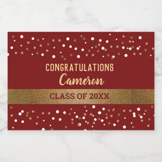 Aangepaste Bourgogne Klasse van 2024 Afstuderen Sparkling Wijnetiket (Enkel label)