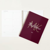 Aangepaste Bourgogne Monogram Initiaal naam minima Planner (Display)