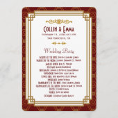 Aangepaste Bourgondische Art Deco bruiloft program Programma (Voorkant)