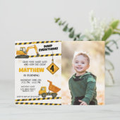 Aangepaste Bouw Verjaardag Uitnodigt met foto Kaart (Staand voorkant)