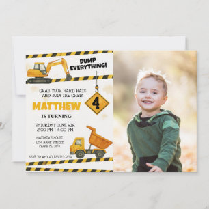 Aangepaste Bouw Verjaardag Uitnodigt met foto Kaart