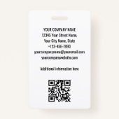 Aangepaste bouwplaats ID Logo QR Code Rood Zwart Badge (Achterkant)