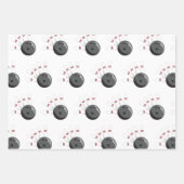 Aangepaste bowling bal & pinnen patroon inpakpapier vel (Voorkant 3)