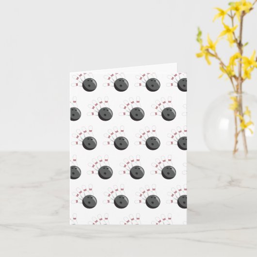 Aangepaste bowling bal & pinnen patroon kaart (Gele Bloem)