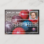 Aangepaste Bowling Trading Kaart (Kelly Green) Contactkaartje (Achterkant)