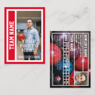 Aangepaste Bowling Trading Kaart (rood) Contactkaartje