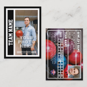 Aangepaste Bowling Trading Kaart (zwart) Contactkaartje