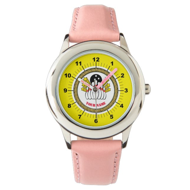 Aangepaste Bowling van kind (naam toevoegen) Horlo Horloge (Voorkant)