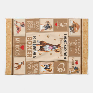 Aangepaste Boxer Dog Blanket Theedoek