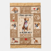 Aangepaste Boxer Dog Blanket Theedoek (Verticaal)