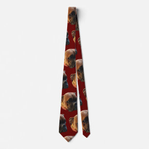 Aangepaste Boxer Dog Puppy Photo Burgundy Stropdas
