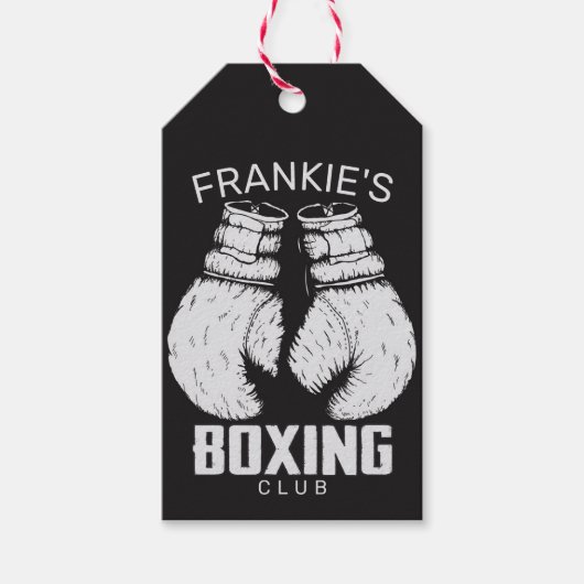 Aangepaste boxingclub Boxer Gym Fighter Cadeaulabel (Voorkant)