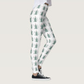 Aangepaste Branded Groene Zwarte Kerstboom Legging (Rechts)