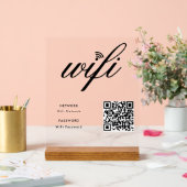Aangepaste branded WiFi-netwerk QR-code Wit Acryl Bord (Huwelijk)