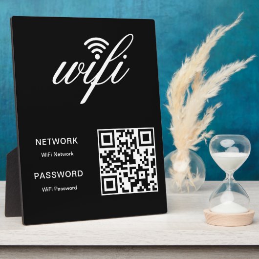 Aangepaste branded WiFi-netwerk QR-code Wit Fotoplaat (Zijkant)
