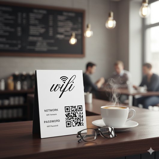 Aangepaste branded WiFi-netwerk QR-code Wit Fotoplaat
