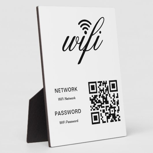 Aangepaste branded WiFi-netwerk QR-code Wit Fotoplaat (Zijkant)