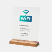 Aangepaste Branded WiFi-Netwerk Verbinden Modern W Acryl Bord (Hoek)