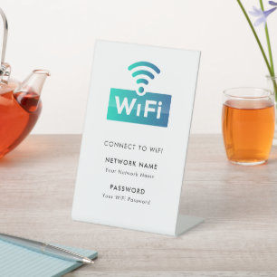 Aangepaste Branded WiFi-Netwerk Verbinden Modern W Reclamebord Met Voetstuk