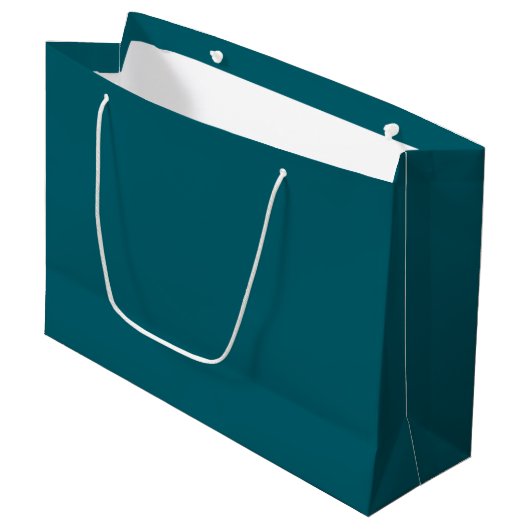 Aangepaste Branded Witte Gift Bag | Groot Glanzend Cadeauzakje (Voorkant Gekanteld)