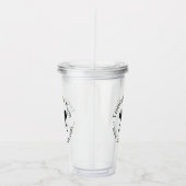 Aangepaste Branding Logo & Circulaire Tekst Zwart Acryl Drinkbeker (Rechts)