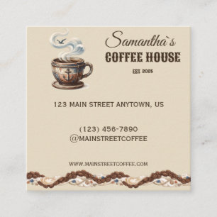 Aangepaste branding voor Coastal Cafe Vierkante Visitekaartje
