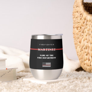 Aangepaste brandweerdienst met dunne rode lijn