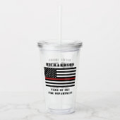 Aangepaste brandweerdienst met dunne rode lijn acryl drinkbeker (Voorkant)