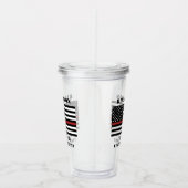 Aangepaste brandweerdienst met dunne rode lijn acryl drinkbeker (Rechts)