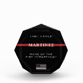 Aangepaste brandweerdienst met dunne rode lijn fotoblokken (Voorkant)